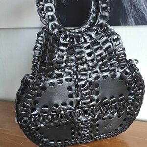 Patricia Nash Black Woven Shoulder Bag